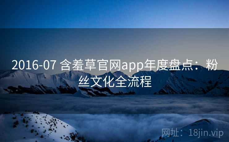2016-07 含羞草官网app年度盘点：粉丝文化全流程